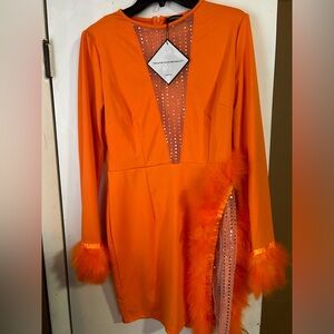 Women's orange clubbing dress or 70's costume.